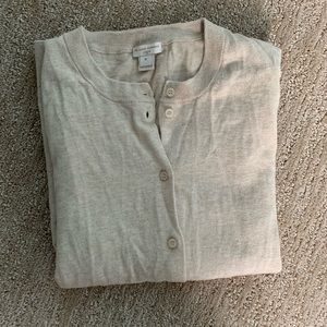 J Crew Factory Light Beige Caryn Cardigan Sweater